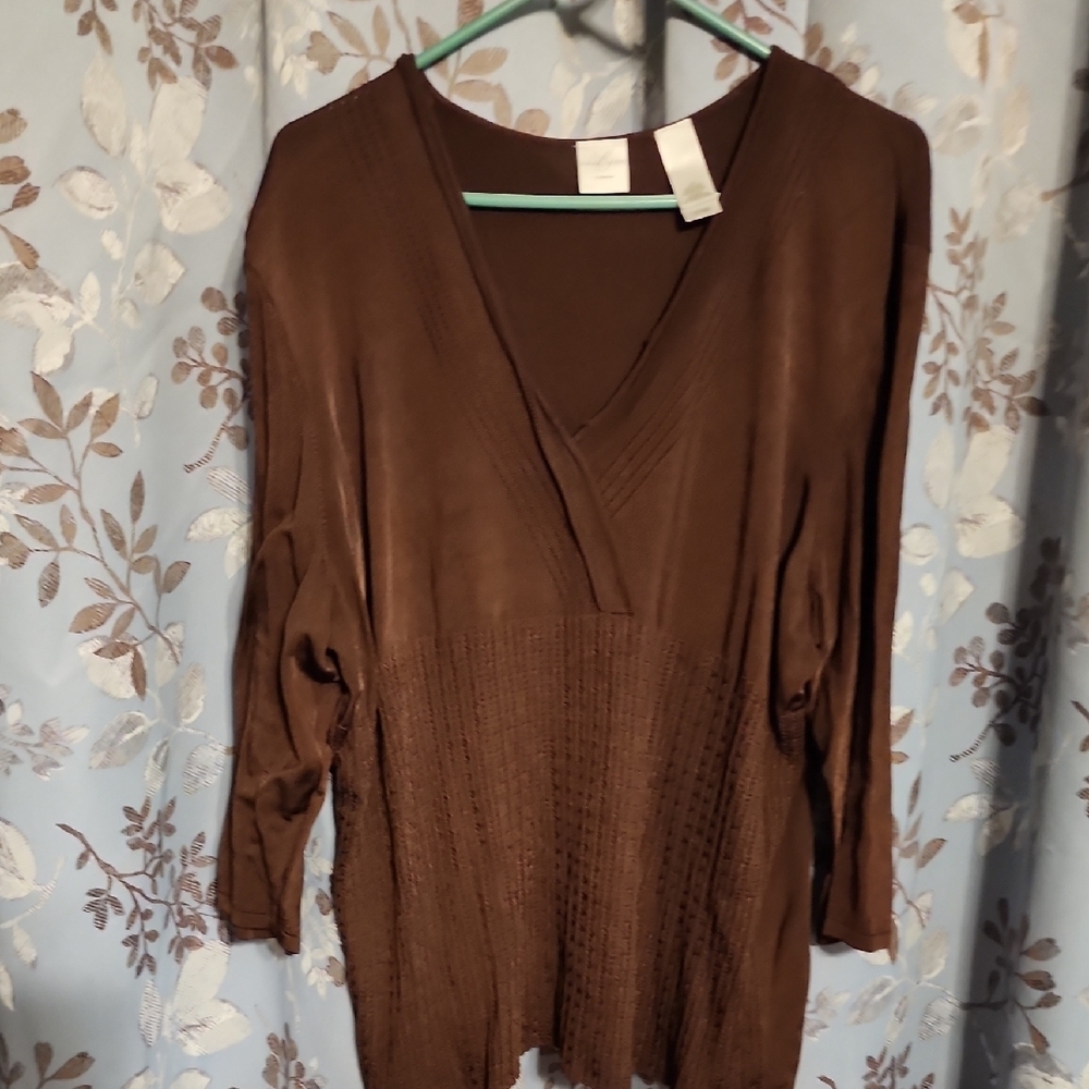 Emma James Brown V-Neck Top